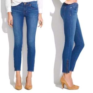 MADEWELL Skinny Skinny Ankle Jeans Vintage Blue Wash with Ankle Zippers EUC
